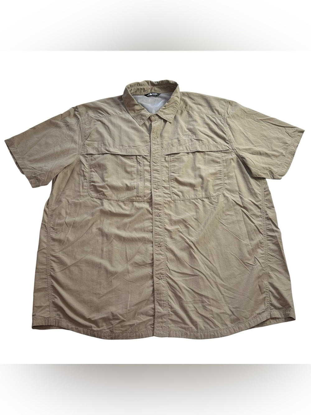 The North Face Men's Short-Sleeve Cool Horizon Shirt Vented Outdoor Tan size 2XL